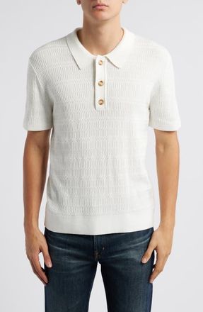 Rails Nathan Cotton Blend Polo Sweater in White at Nordstrom, Size Xx-Large
