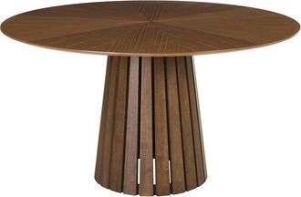 Miliboo Mesa De Comedor Redonda De Madera Oscura Nogal D137 Cm Dita