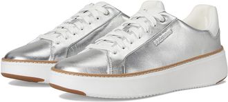 Cole Haan Grandpro Topspin Sneaker Womens Shoes Silver Talca/Optic White : 10.5 B - Medium, Textile/Leather