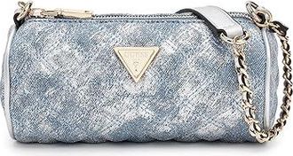 Guess Giully II Mini Barrel Bag Shoulder Womens Handbags Metallic Denim