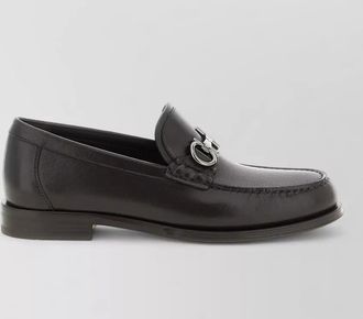 Ferragamo teatro buckle leather sole loafers