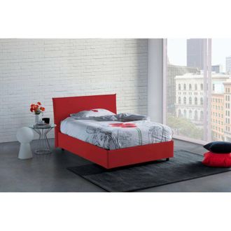 Talamo Italia Talamo Italia - Cama De Plaza Y Media Asmara, Cama Contenedor Con Revestimiento De Tela, 100% Made In Italy, Apertura Frontal, Con Colch&oacute;n Cm 120x190 