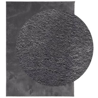 Berkfield Home Rug Short Pile Soft & Washable Anthracite 240x340 cm in Dark Grey | Size: 100 cm diameter