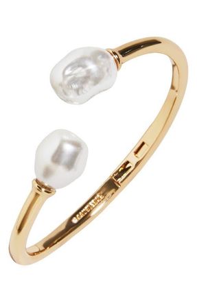 BaubleBar Francesca Hinge Cuff Bracelet in Pearl at Nordstrom