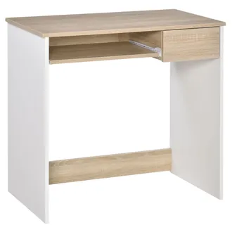 HOMCOM Homcom Scrivania Porta Pc In Legno Con Ripiano Tastiera Per Ufficio Camera