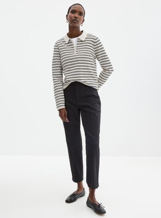 Contemporaine Womens Piped pockets structured pant Fit: Slim leg, high rise