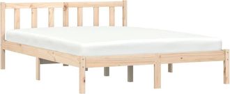 vidaXL Estructura De Cama Natural 152 X 203 Cm Madera De Pino Macizo Vidaxl