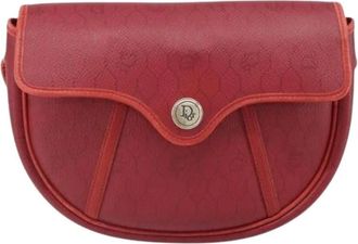 Dior Pre-owned Cross Body Bags, female, Red, Size: ONE SIZE Pre-owned Vintage honeycomb shoulder bag