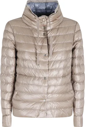 Herno Brown Reversible High-Collar Polyamide Down Jacket