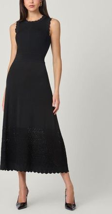 Shoshanna Brooke Pointelle Knit Dress in Jet at Nordstrom, Size Medium