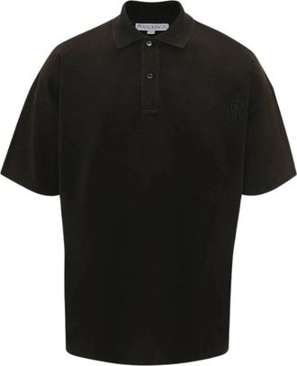 J.W.Anderson Tops, Heren, Bruin, M, Katoen, Anker Korte Mouw Polo
