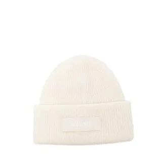 Jacquemus Logo-patch Ribbed-knit Beanie Hat