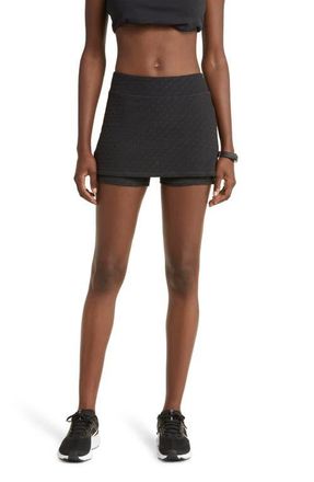 Zella Jacquard Textured Skort in Black Geo Weave Jaq at Nordstrom, Size X-Small