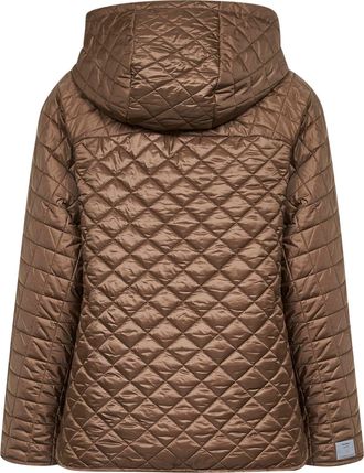 Max Mara Womens Hooded Padded Jacket Tobacco Polyester Bomber