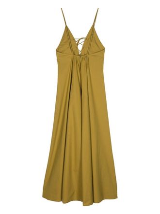 Forte_Forte Cotton Poplin V-Neck Dress - Khaki