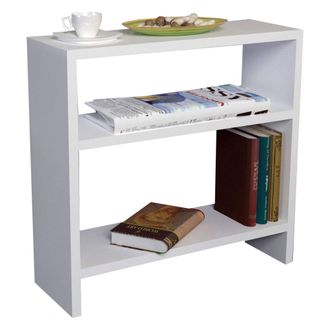 Dmora Mesa De Centro Crixia, 2 Compartimentos, Forma Rectangular, Superficie De Madera Nobilitada, 51x18x49h Cm Blanco
