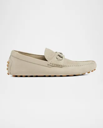 Gucci Men & apos;s Byorn Guccisima Suede Bit Loafers