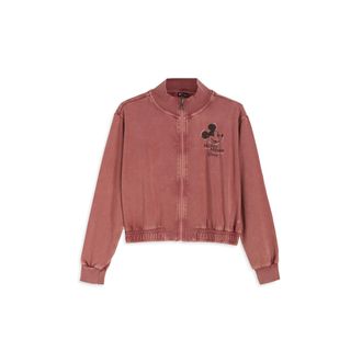 Freddy Felpa bomber cropped da donna con zip e dettagli Disney