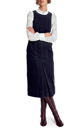 Boden Ula Sleeveless Corduroy Midi Dress in Midnight Blue at Nordstrom Rack, Size 8