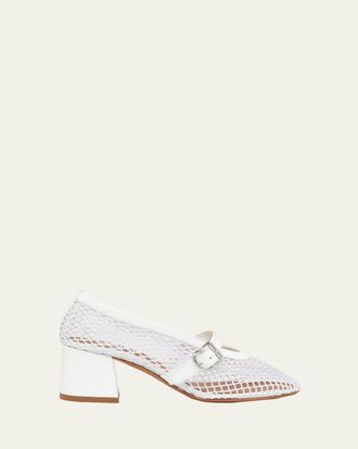 Alaia 55mm Fishnet Ballerina Pumps