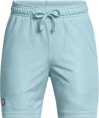 Under Armour Icon Mesh Shorts Mens Blue Drawstring Waist Training DSGL674