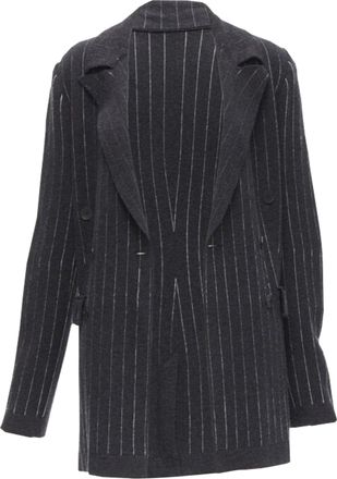 Barrie cashmere pinstriped double breasted blazer cardigan