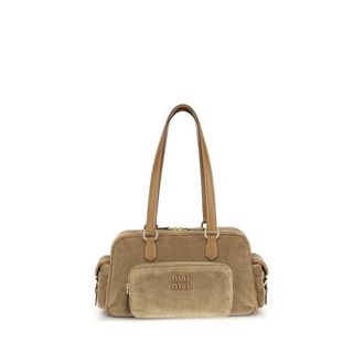 Miu Miu Beige Cotton Shoulder Womens Bag
