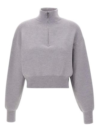 Victoria Beckham Sweater met hoge hals en rits - Grijs
