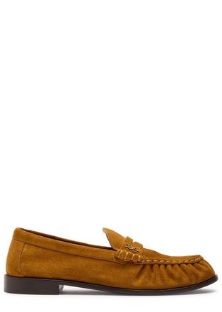Saint Laurent Le Loafer 15 Suede Loafers - Tan - 44 (IT44 / UK10)
