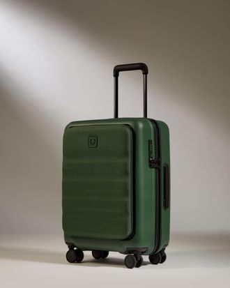 Antler Cabin With Pocket Suitcase In Antler Green - Icon Stripe