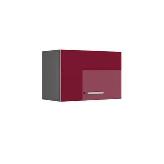 Vicco Armario Colgante R-line, Rojo Burdeos Alto Brillo, 60 Cm Plano
