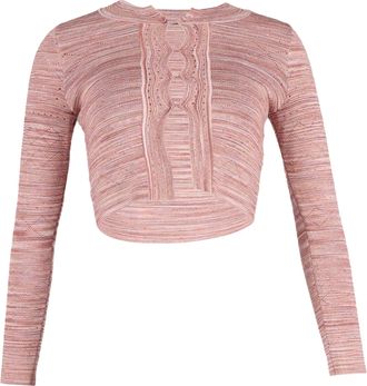 Sandro Sandro gestreept kort vestje van roze viscose