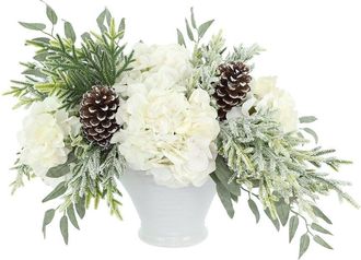 Creative Displays Inc. Farmhouse Holiday Arrangement With White Hydrangeas & Sage