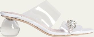 Simone Rocha 70mm Embellished Perspex-Heel Mules