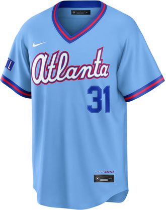 Nike Greg Maddux Atlanta Braves City Connect Nike Mens MLB Stadium Jersey in Blue | RE260H0LQR3-PHD
