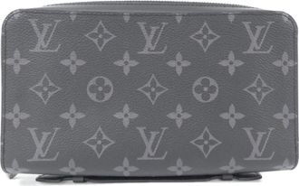 Louis Vuitton Black Coated Canvas Long Wallet (Bi-Fold) (Pre-Owned)