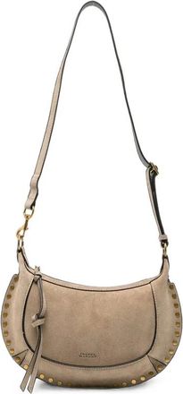Isabel Marant Tassen, Dames, Beige, ONE Size, Su&egrave;de, Schoudertas met gebogen silhouet