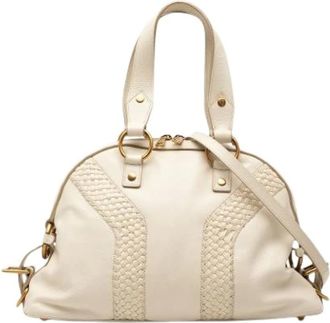 Saint Laurent Pre-owned Handbags, female, Beige, Size: ONE SIZE Pre-owned Leather Shoulder Bag