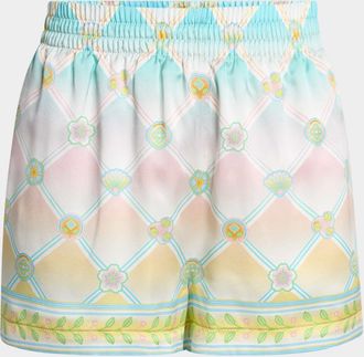 Casablanca Candy Icons Print Silk Pull-On Shorts