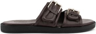 Sergio Moretti Casual Open Sandalen - Dames - Sandalen - Bruin - 37 EU - Leer - Schoenen
