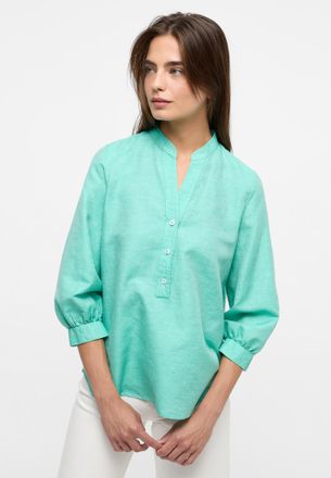 Eterna Longbluse ETERNA LOOSE FIT, Damen, Gr. 36, smaragd, 59% Baumwolle, 41% Leinen, Blusen Longbluse