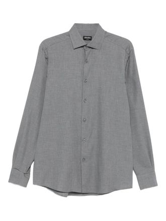 Ermenegildo Zegna long-sleeve button-down shirt - men - Cashmere/Cotton - M - Grey