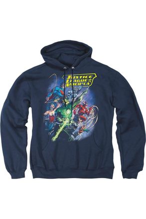 Gildan Justice League of America Onward Adult Pull Over Hoodie / Hooded Sweatshirt