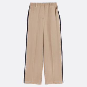 La Redoute Collections Lyocell broek met wijde pijpen en zijstrepen