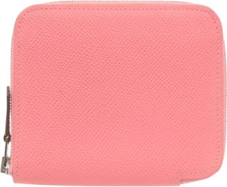 Herm&egrave;s Rose Confetti Epsom Leather Silk Coin Purse/Coin Case (Pre-Owned)