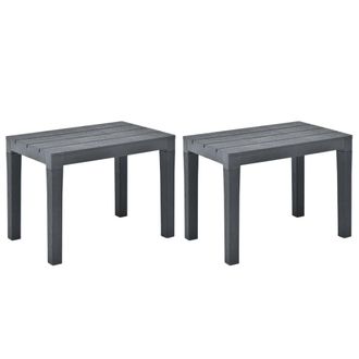 vidaXL Bancos De Jard&iacute;n 2 Unidades Pl&aacute;stico Gris Antracita Vidaxl