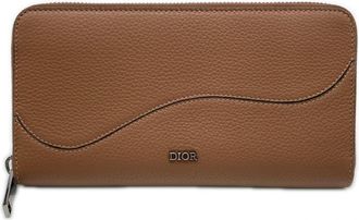 Dior Brown Leather Long Wallet (Bi-Fold) (Pre-Owned)