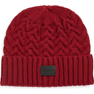 Cole Haan Chain Stitch Beanie in Syrah at Nordstrom Rack