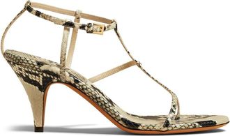 Khaite The Jones 75mm leather sandals - women - Calf Leather/Calf Leather/Leather - 39 - Neutrals