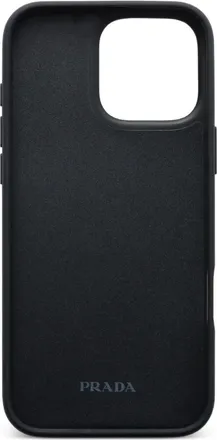 Prada Cover in pelle per iPhone 16 Pro Max - Nero